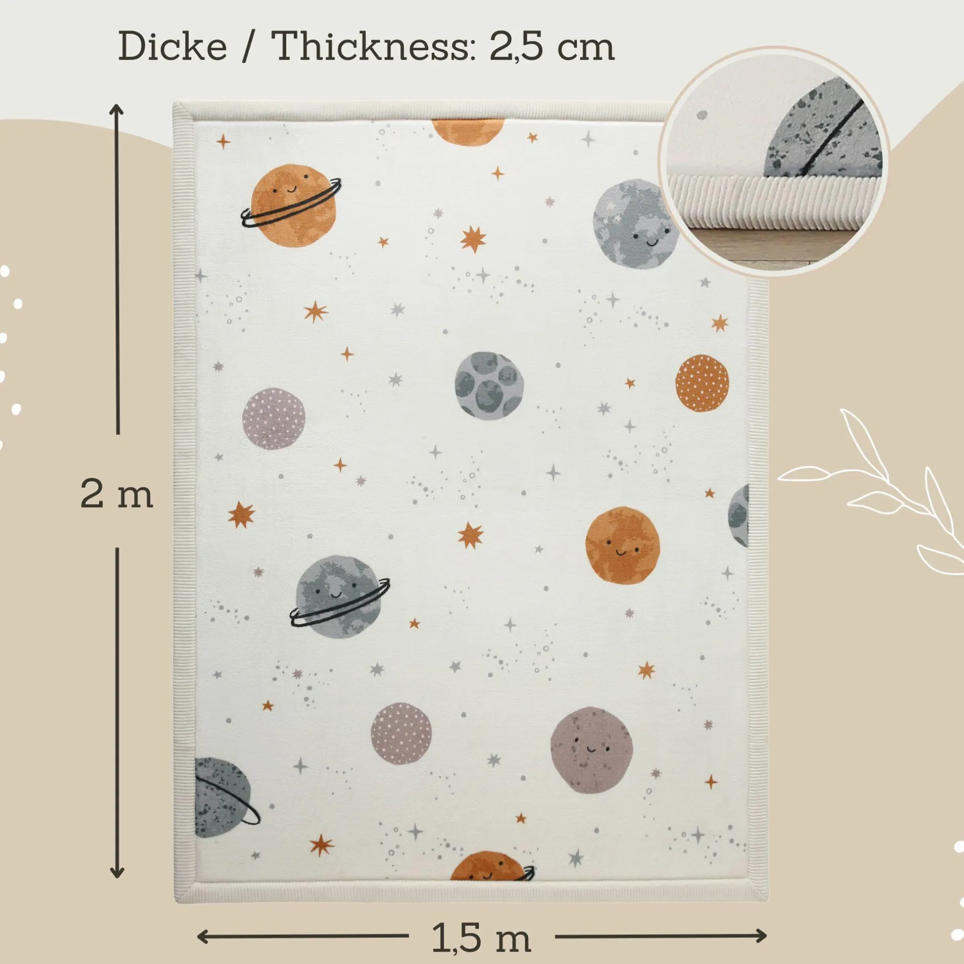 Hakuna matte Spielteppich Cloud Happy Planets 200 x 150 cm* Deko & Accessoires