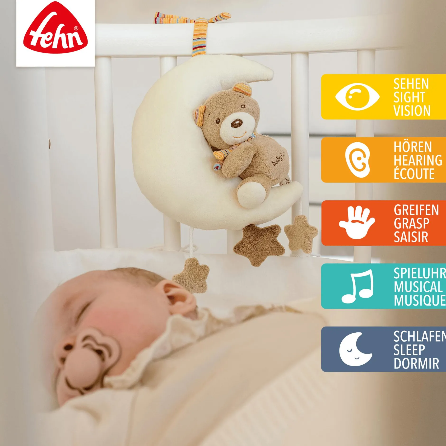 fehn Spieluhr Teddy im Mond* Spieluhren