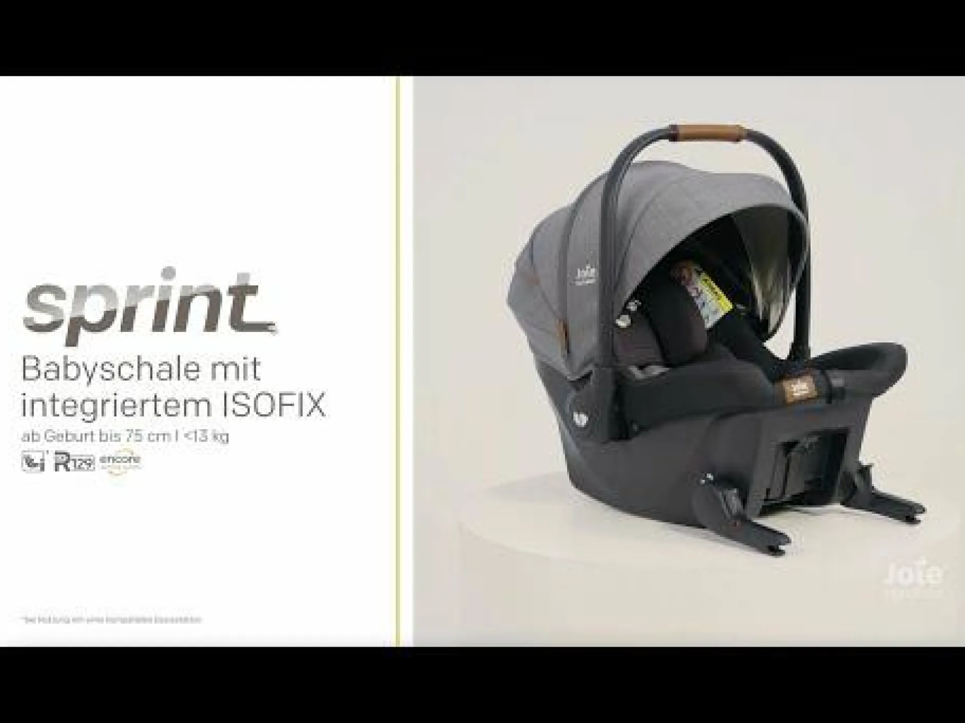 Joie signature Sprint Ebony*Kinder Babyschalen 0-13 Kg, Gruppe 0+
