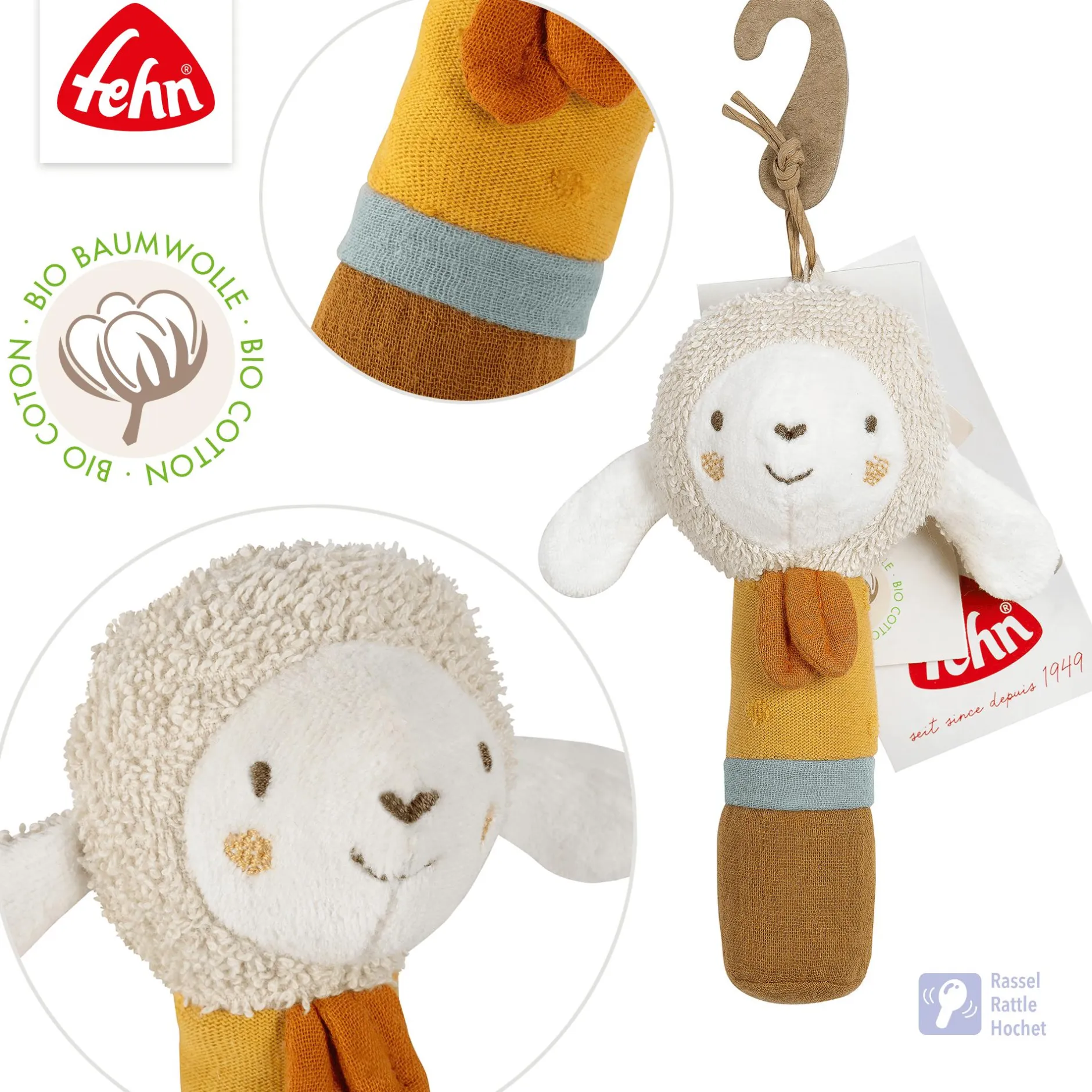 fehn Stabgreifling Schaf* Rasseln & Greiflinge