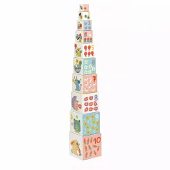 DJECO Stapelturm BabyBloki*Kinder Lernspielzeug|Holzspielzeug