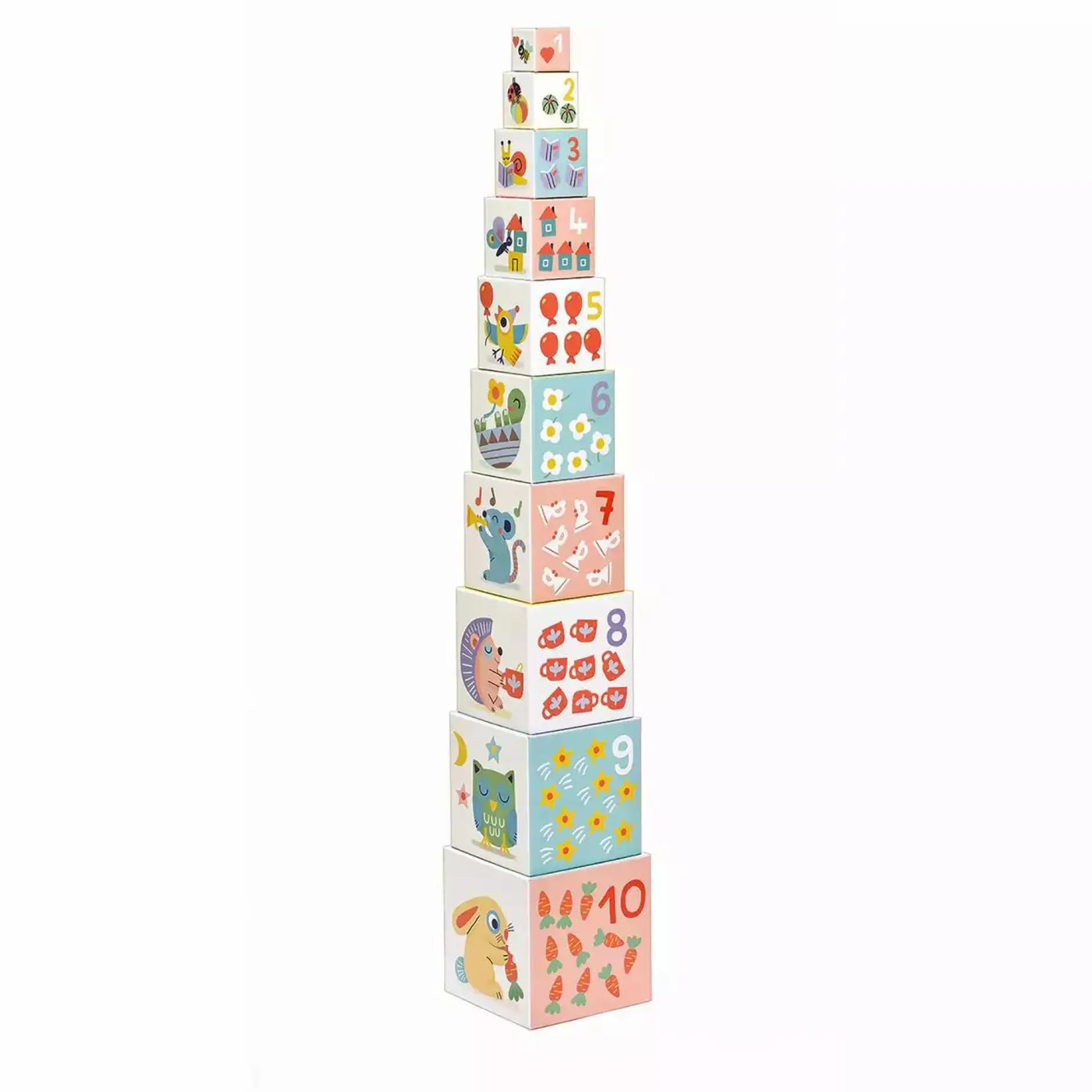 DJECO Stapelturm BabyBloki*Kinder Lernspielzeug|Holzspielzeug
