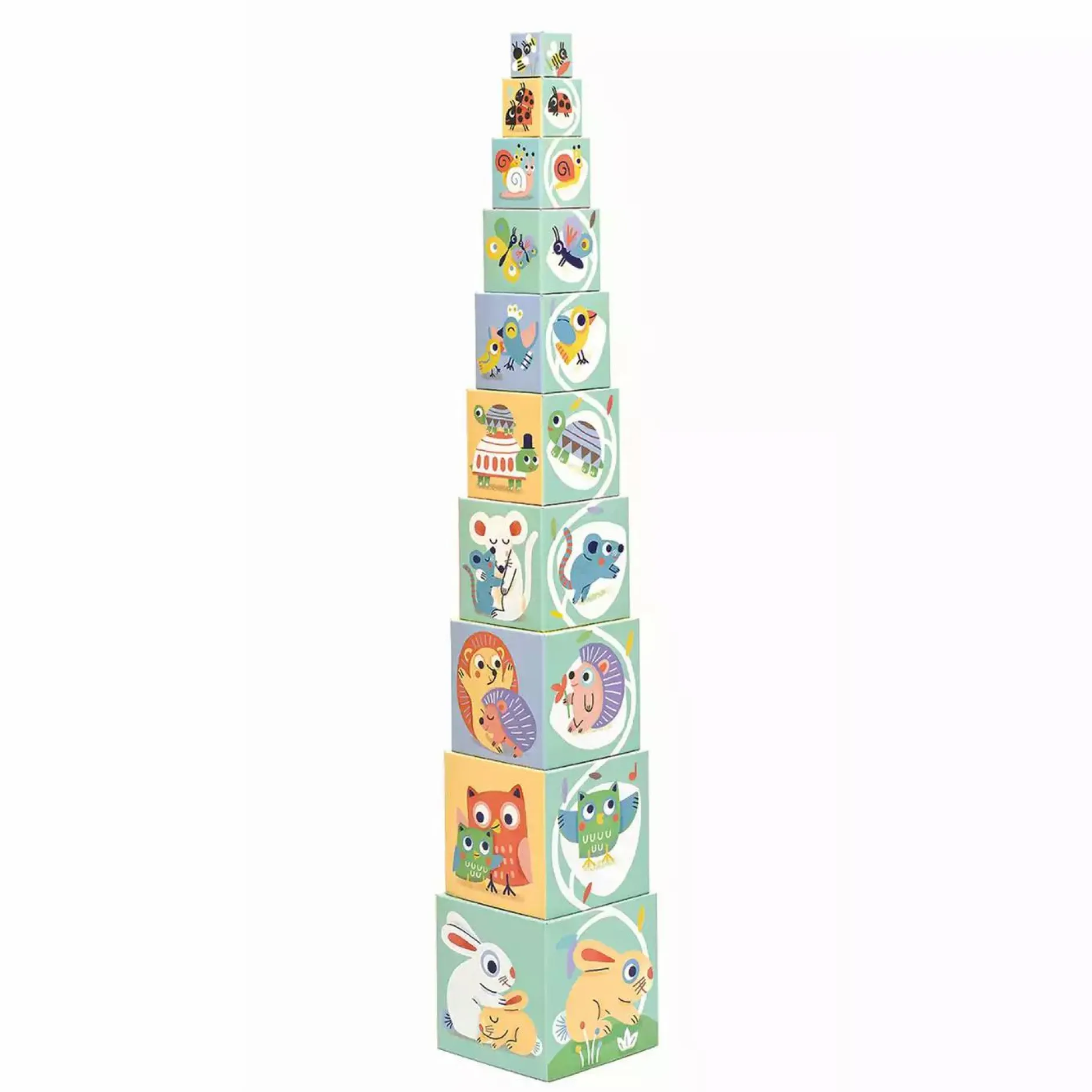 DJECO Stapelturm BabyBloki*Kinder Lernspielzeug|Holzspielzeug