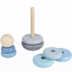 bieco Stapelturm blau*Kinder Lernspielzeug|Holzspielzeug