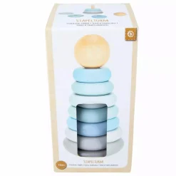 bieco Stapelturm blau*Kinder Lernspielzeug|Holzspielzeug