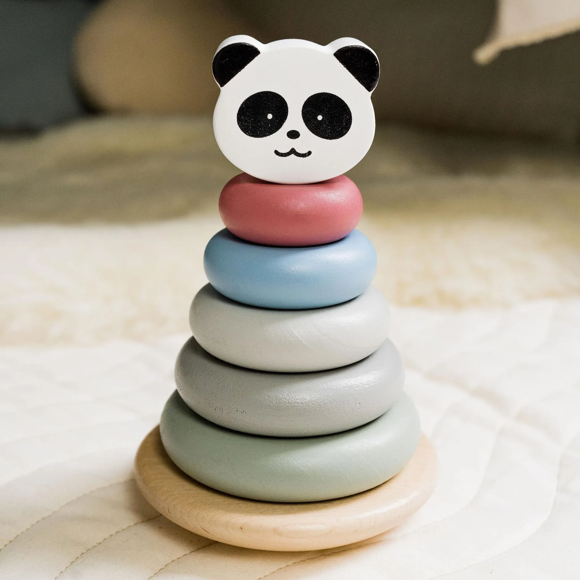 KINDSGUT Stapelturm Panda*Kinder Lernspielzeug|Holzspielzeug