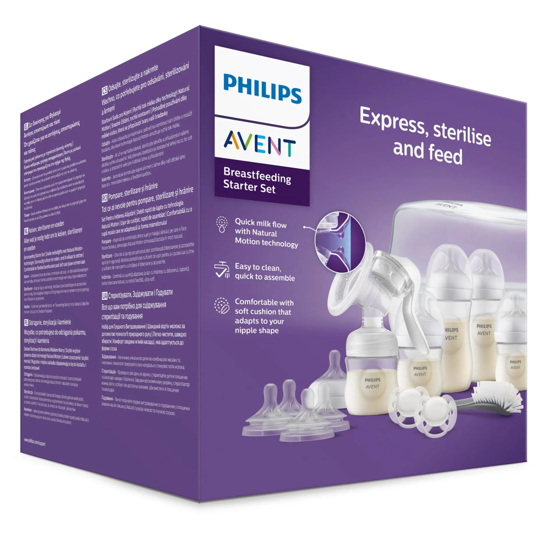 PHILIPS AVENT Starterset Manuelle Milchpumpe Natural Motion SCD430/50* Milchpumpen