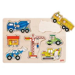 GOLLNEST Steckpuzzle Baufahrzeuge*Kinder Lernspielzeug|Holzspielzeug