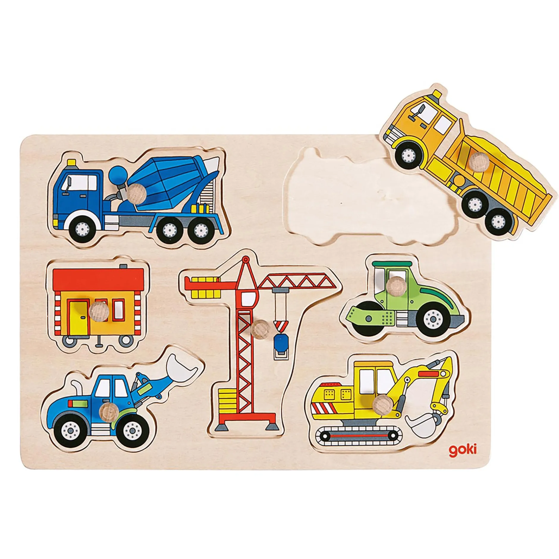 GOLLNEST Steckpuzzle Baufahrzeuge*Kinder Lernspielzeug|Holzspielzeug
