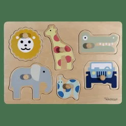 KINDSGUT Steckpuzzle Safari*Kinder Lernspielzeug|Holzspielzeug