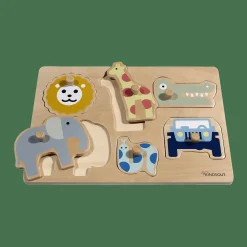 KINDSGUT Steckpuzzle Safari*Kinder Lernspielzeug|Holzspielzeug
