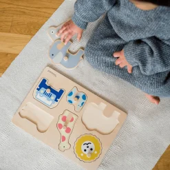KINDSGUT Steckpuzzle Safari*Kinder Lernspielzeug|Holzspielzeug