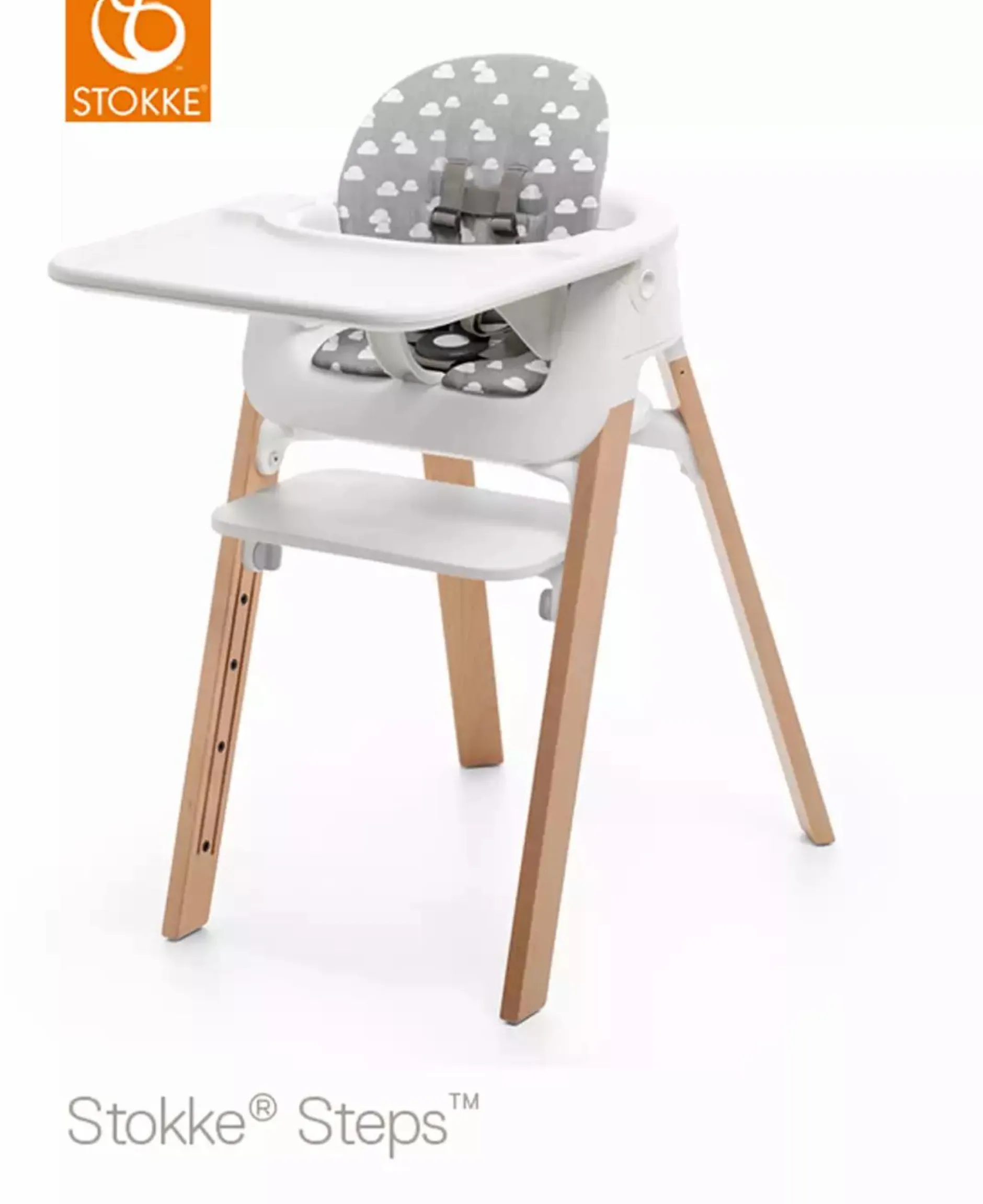 STOKKE Steps™ Baby Set Kissen Grey Clouds* Hochstuhl Zubehör
