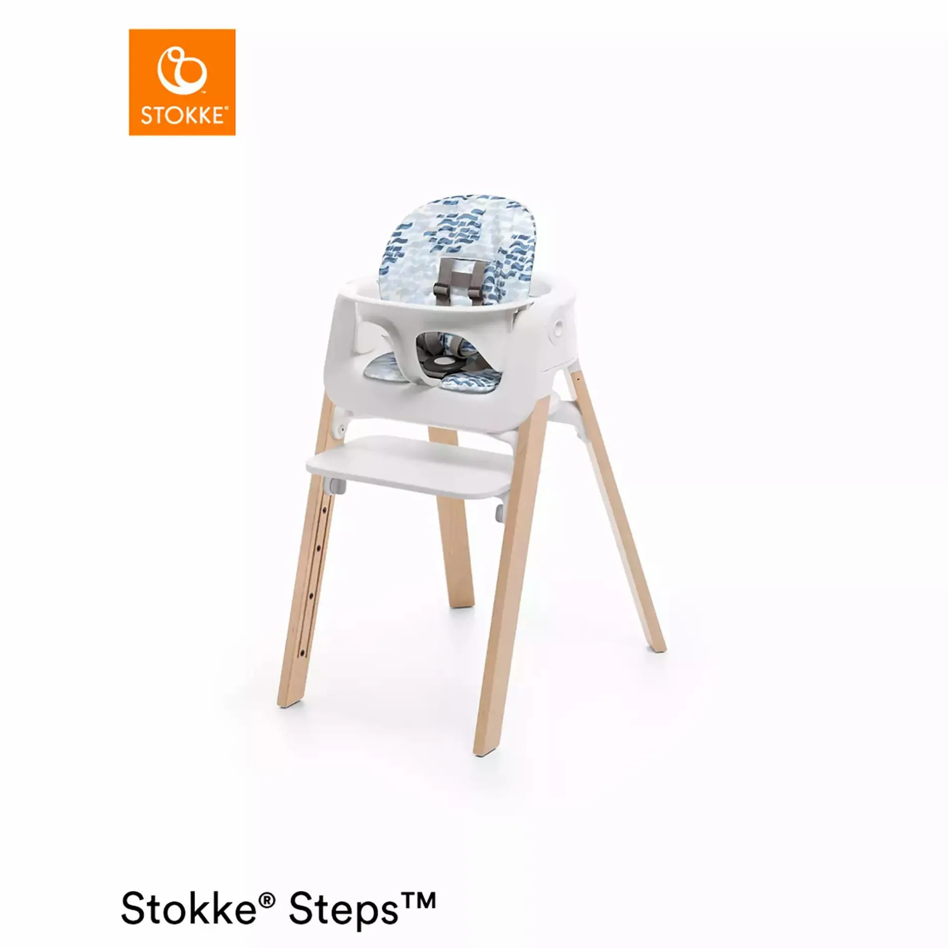 STOKKE Steps™ Baby Set Kissen Waves Blue* Hochstuhl Zubehör