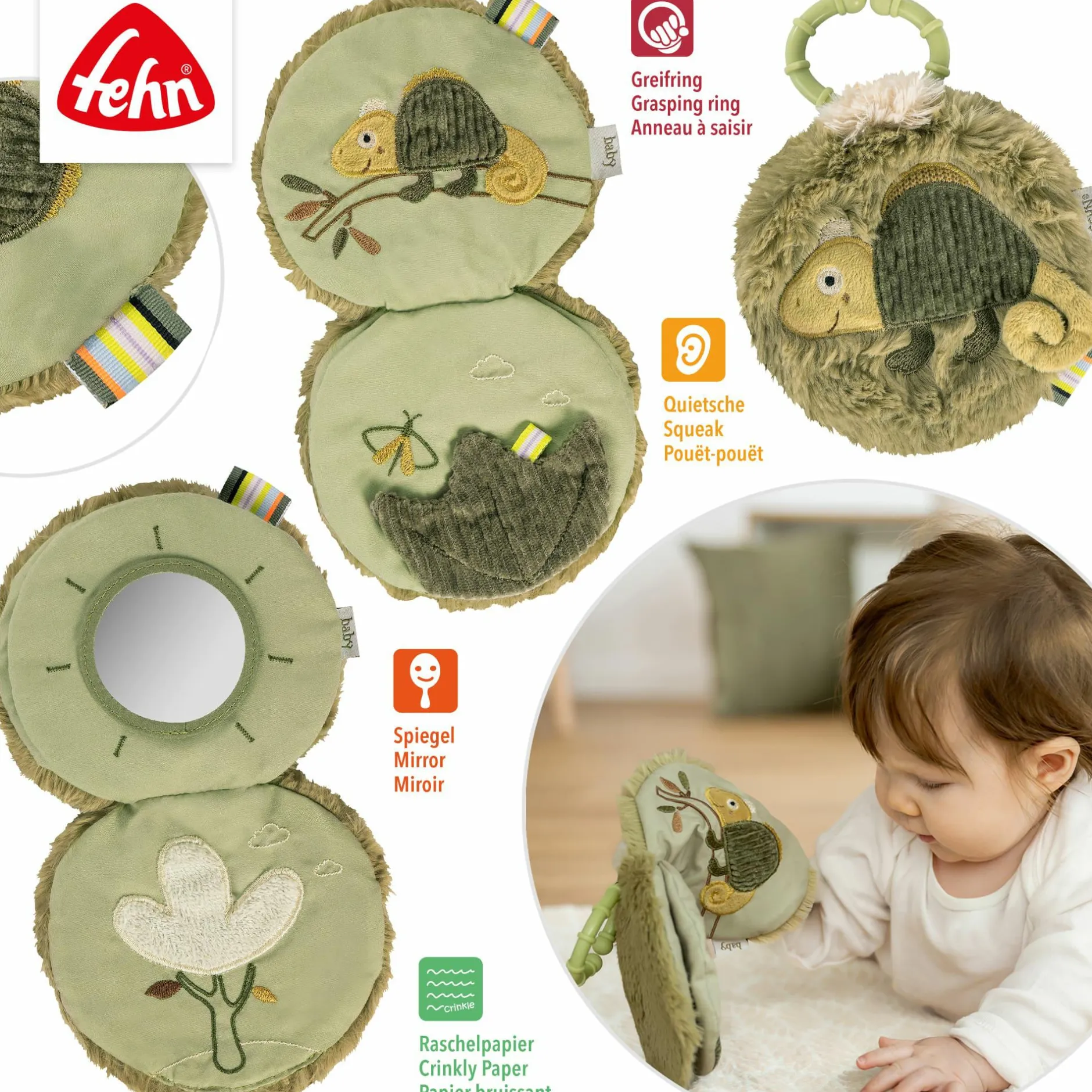 fehn Stoffbuch Chamäleon*Kinder Kinderbücher