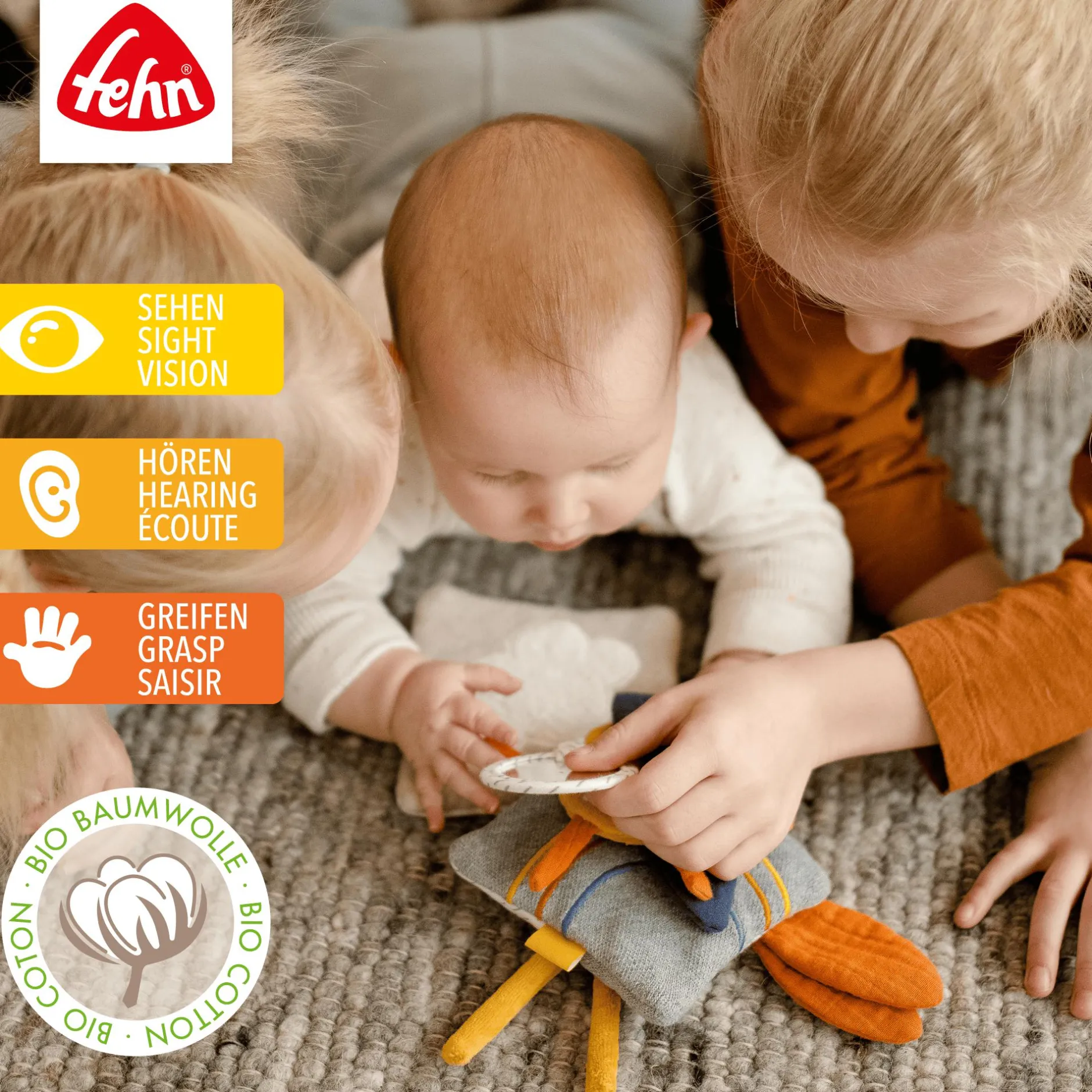 fehn Stoffbuch Esel & Teddy*Kinder Kinderbücher