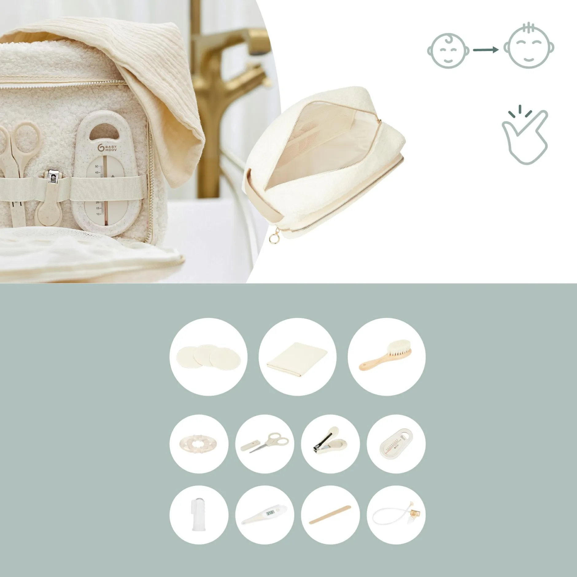 babymoov 11-teiliges Babypflege-Set Curl White* Hausapotheke