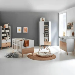 Arthur Berndt 3-teiliges Babyzimmer-Set Lovis mit Kommodenfüßen 88 cm für die schmale Wickelkommode* Babyzimmer Sets