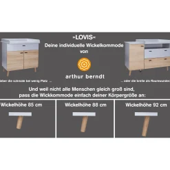 Arthur Berndt 2-teiliges Spar-Set Babyzimmer Lovis mit Kommodenfüßen 88cm für die schmale Wickelkommode* Babyzimmer Sets