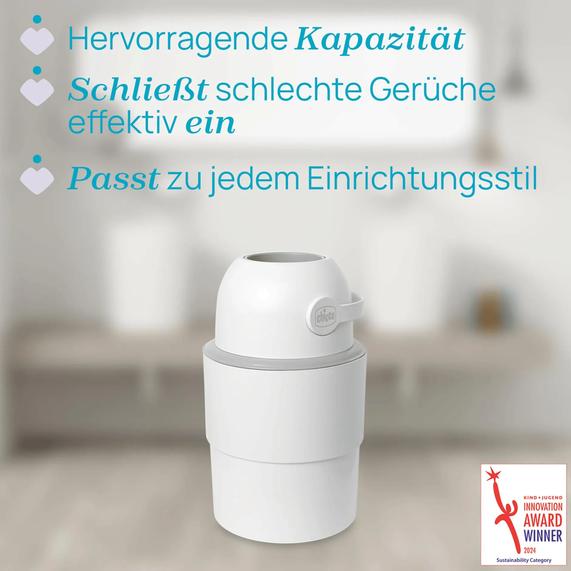 chicco Teleskop Windeleimer Odour Off White* Windeleimer