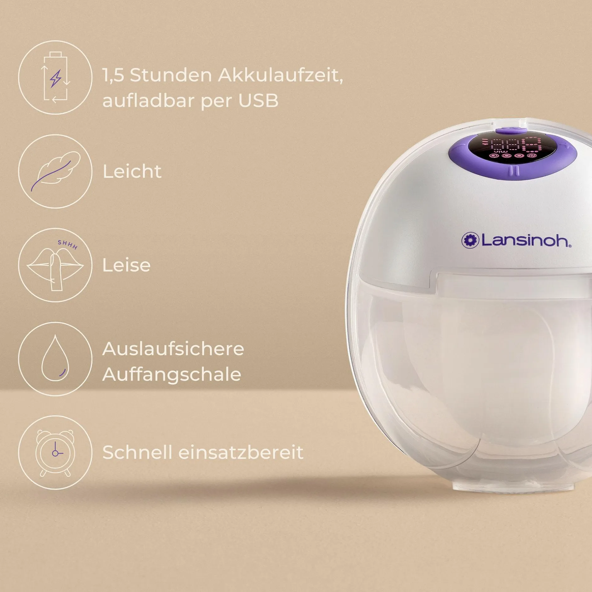 Lansinoh tragbare Doppelmilchpumpe* Milchpumpen