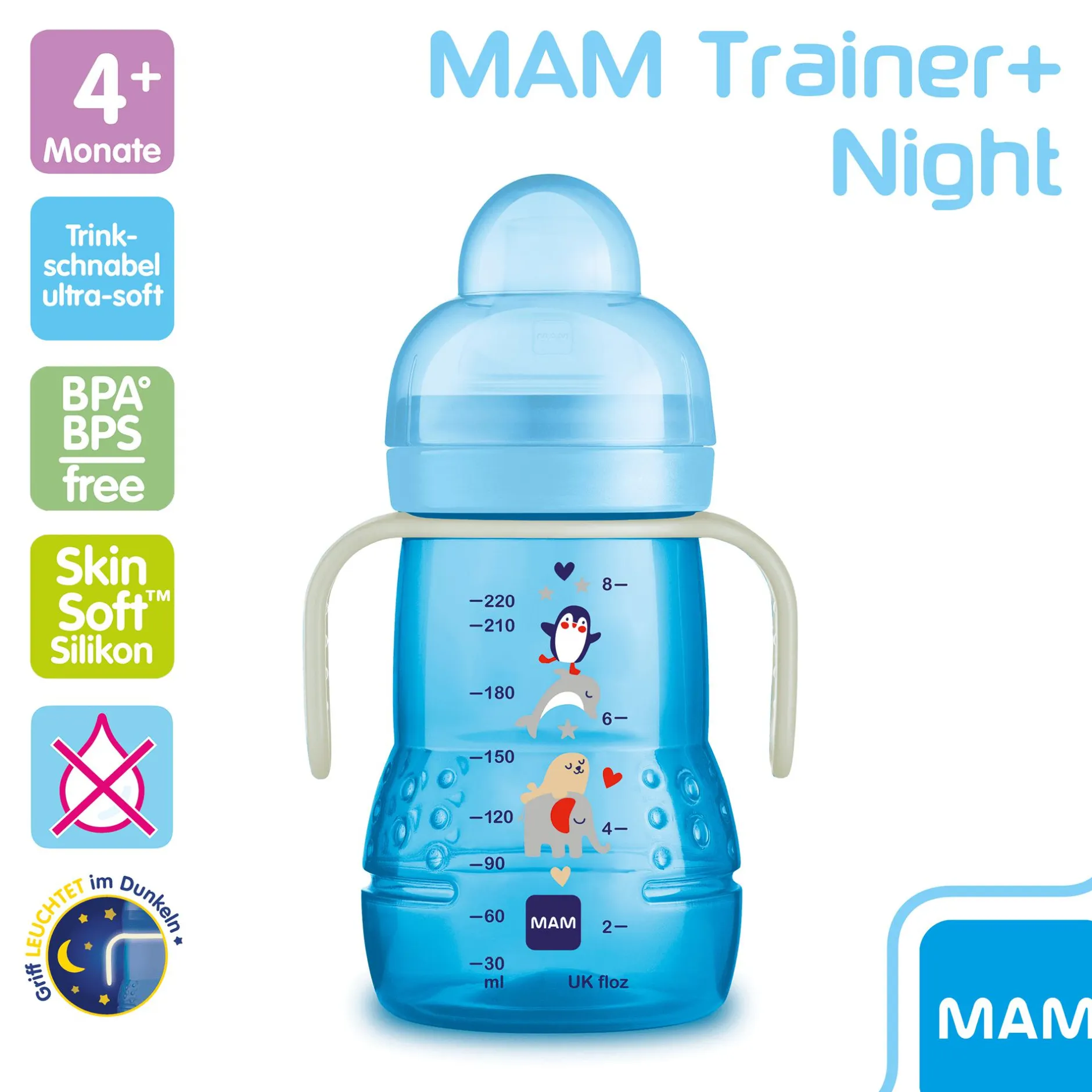 MAM Trainer+ Night Elefant 220ml* Flaschen & Sauger