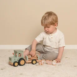 LITTLE DUTCH Traktor mit Anhänger Little Farm*Kinder Holzspielzeug