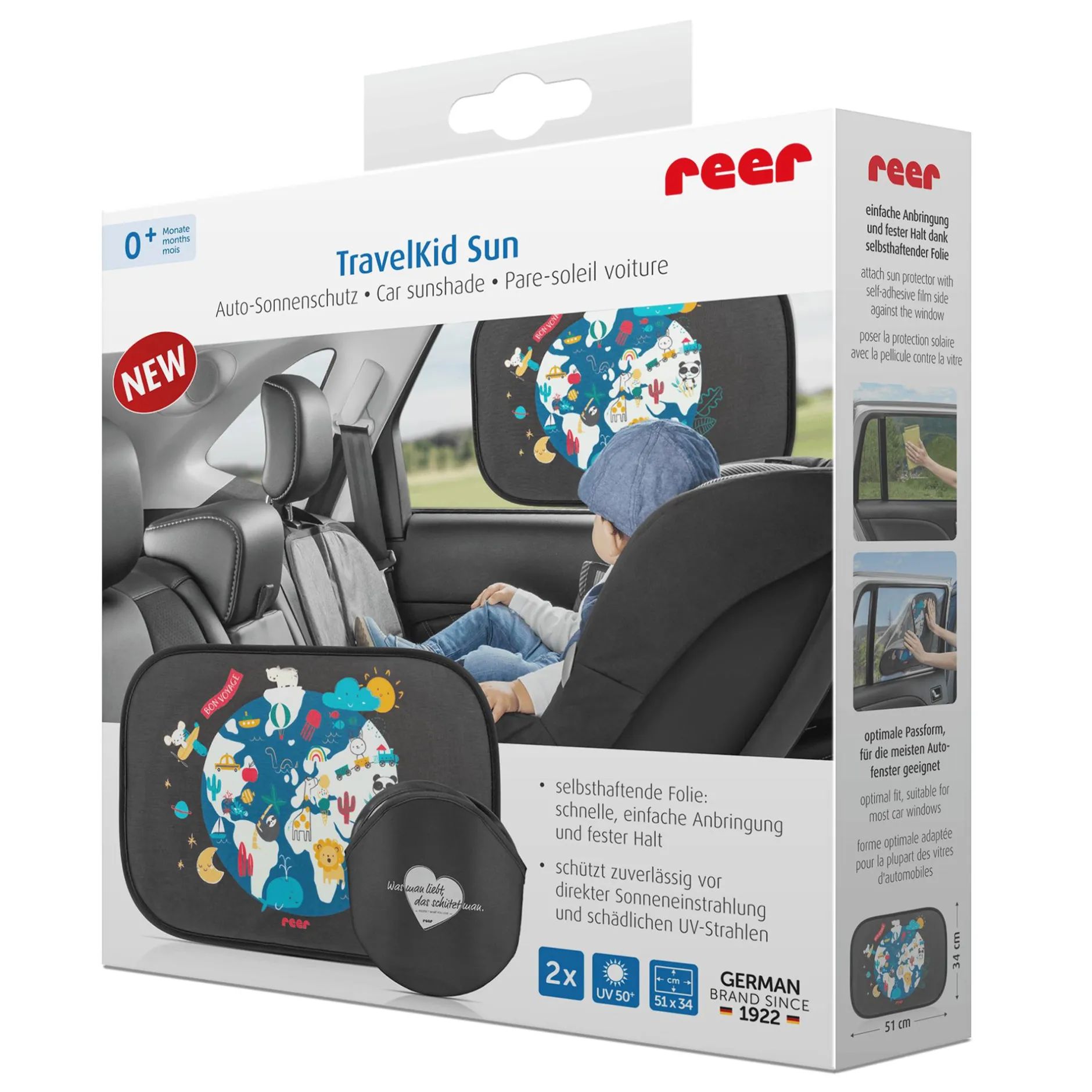 reer TravelKid Sun Auto-Sonnenschutz*Kinder Kindersitz Zubehör