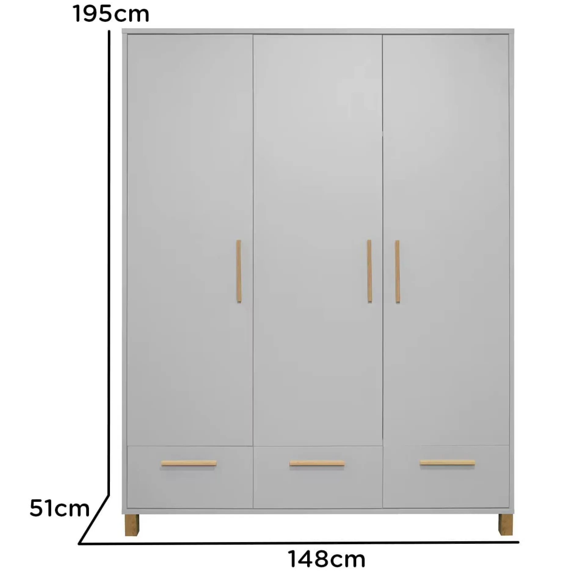 Mu00e4usbacher 3-türiger Kleiderschrank Olivia* Kleiderschränke