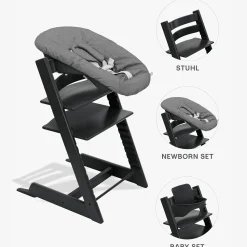 STOKKE Trio Set Tripp Trapp® Buche Black* Treppenhochstühle
