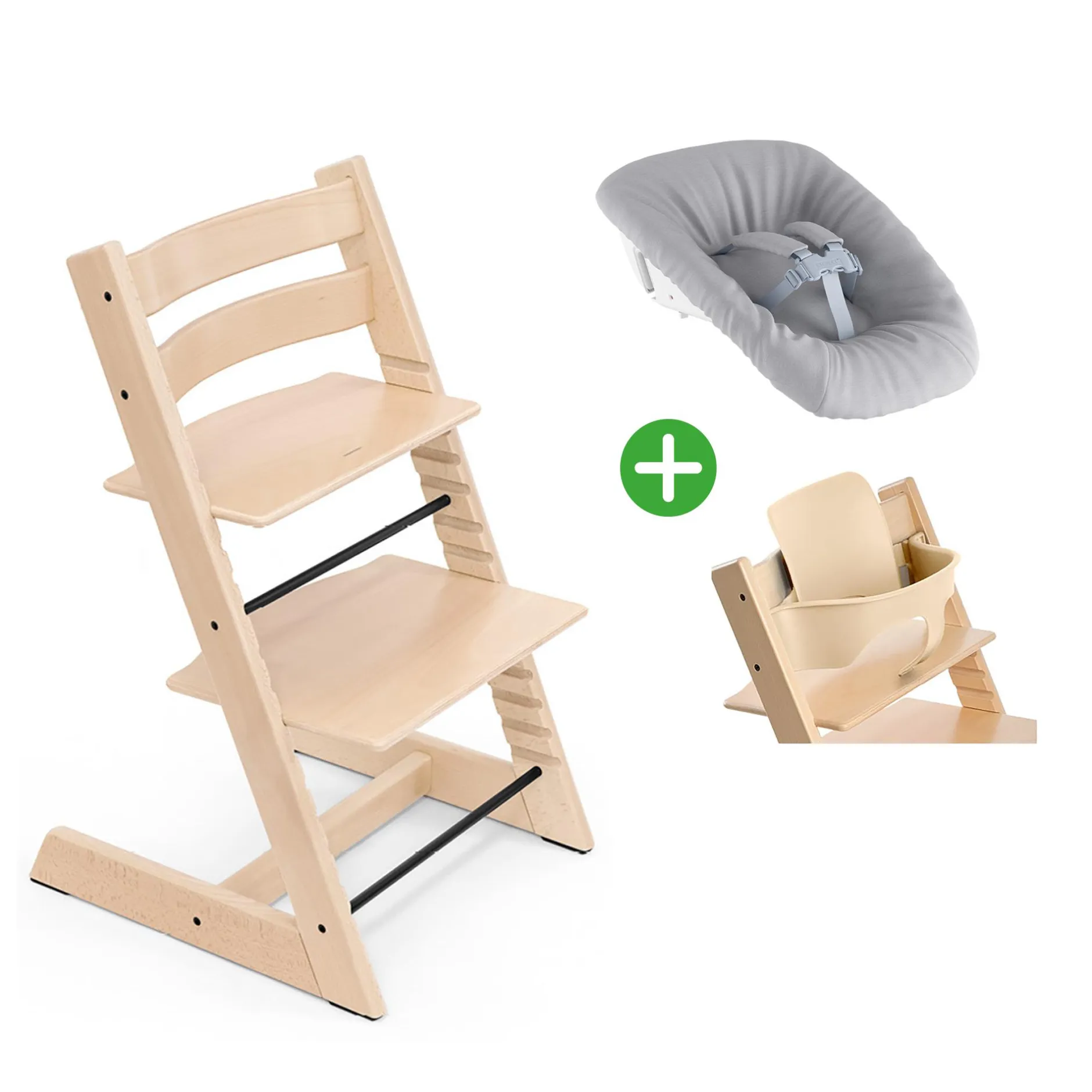 STOKKE Trio Set Tripp Trapp® Buche Natural* Treppenhochstühle