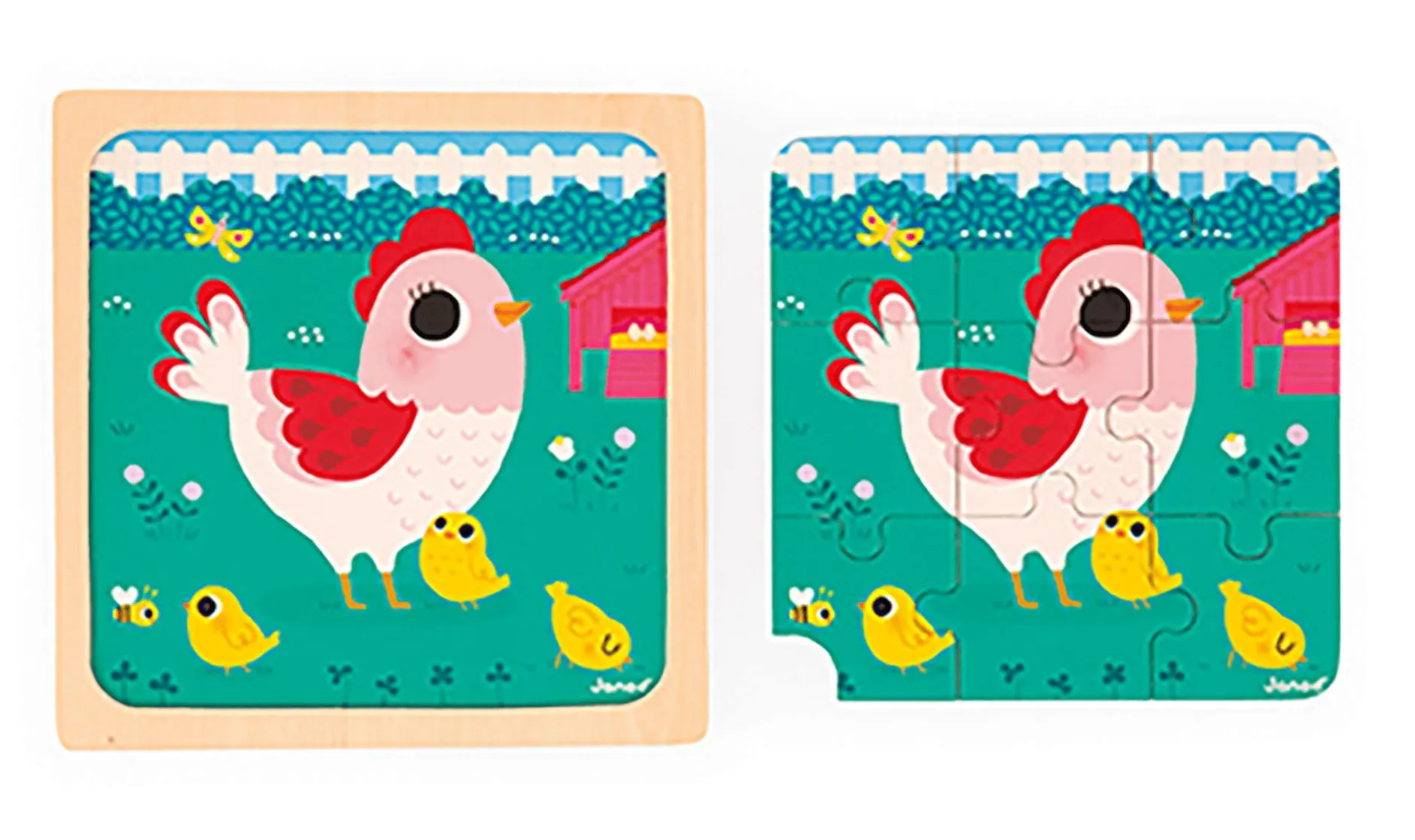 Janod Trio-Puzzle Tiere*Kinder Lernspielzeug|Holzspielzeug
