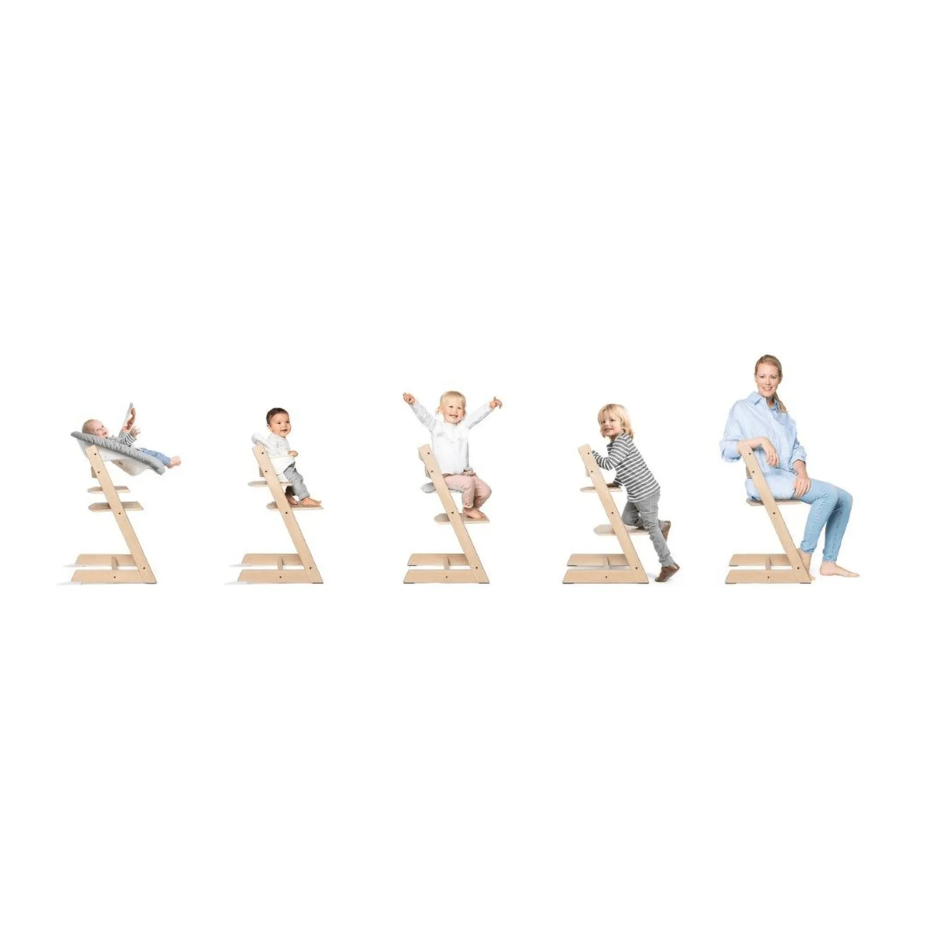 STOKKE Tripp Trapp® Buche Fjord Blue* Treppenhochstühle