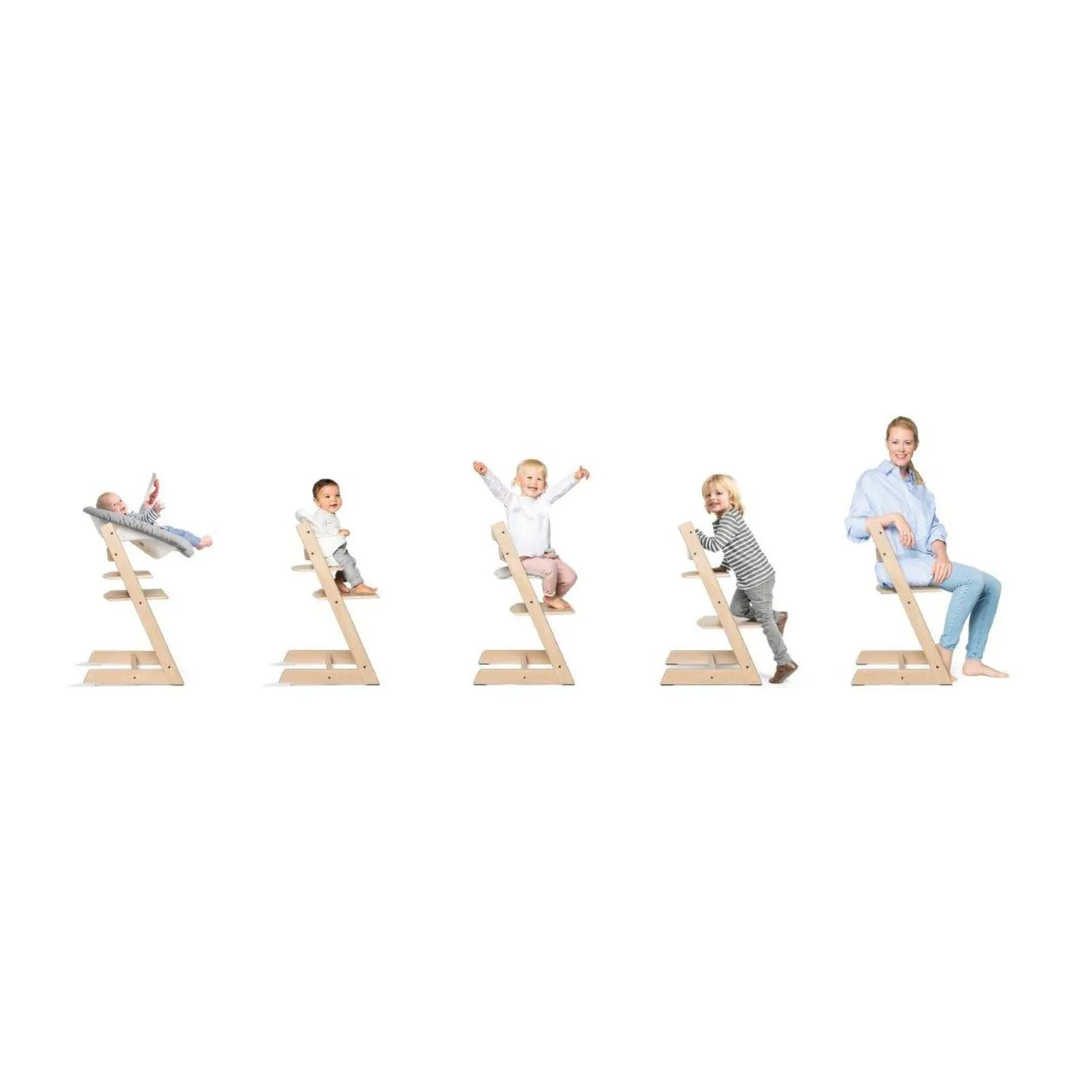 STOKKE Tripp Trapp® Buche Whitewash* Treppenhochstühle