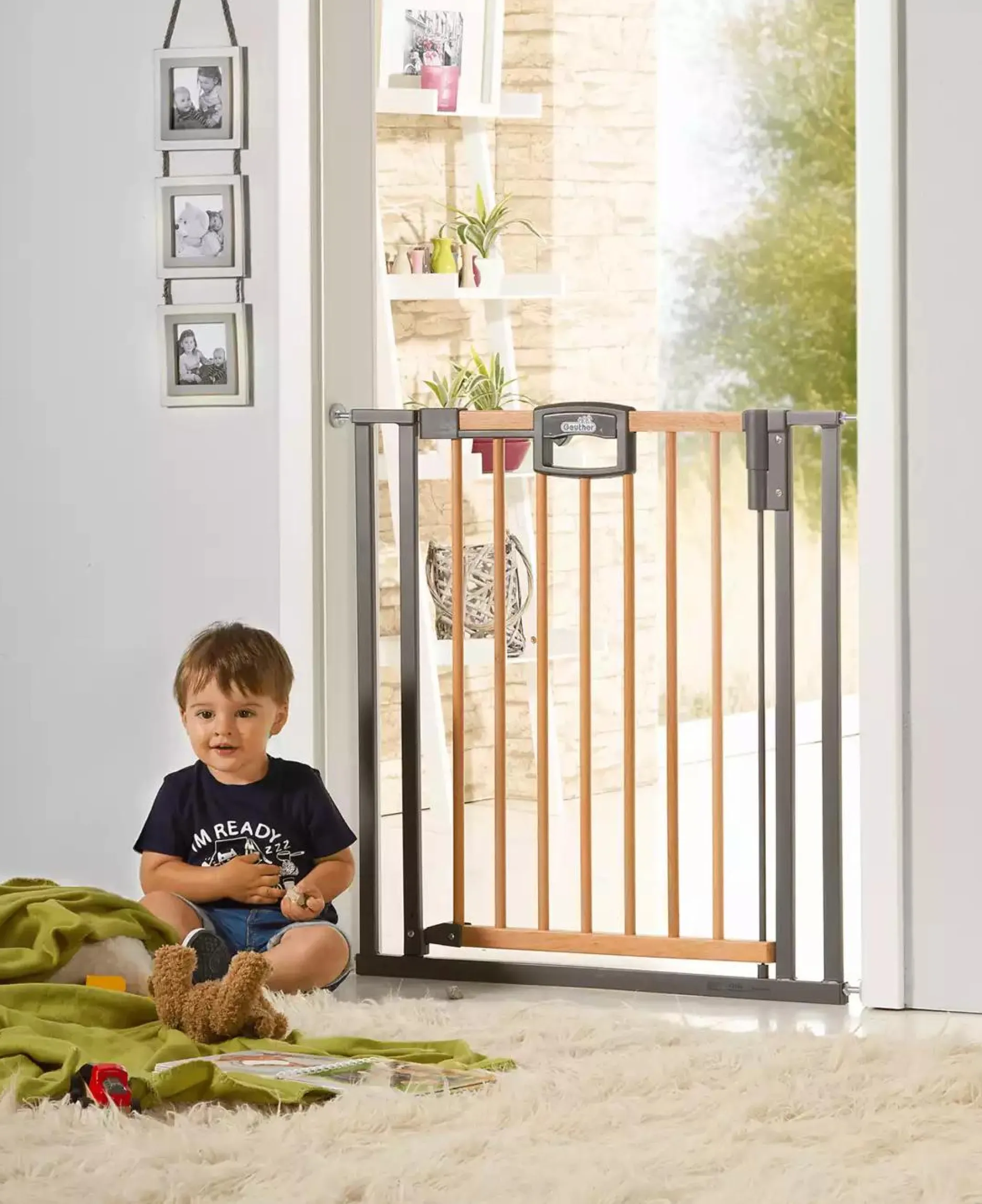 Geuther Türschutzgitter Easylock Wood Plus 68 - 76 cm* Tür- & Treppenschutzgitter
