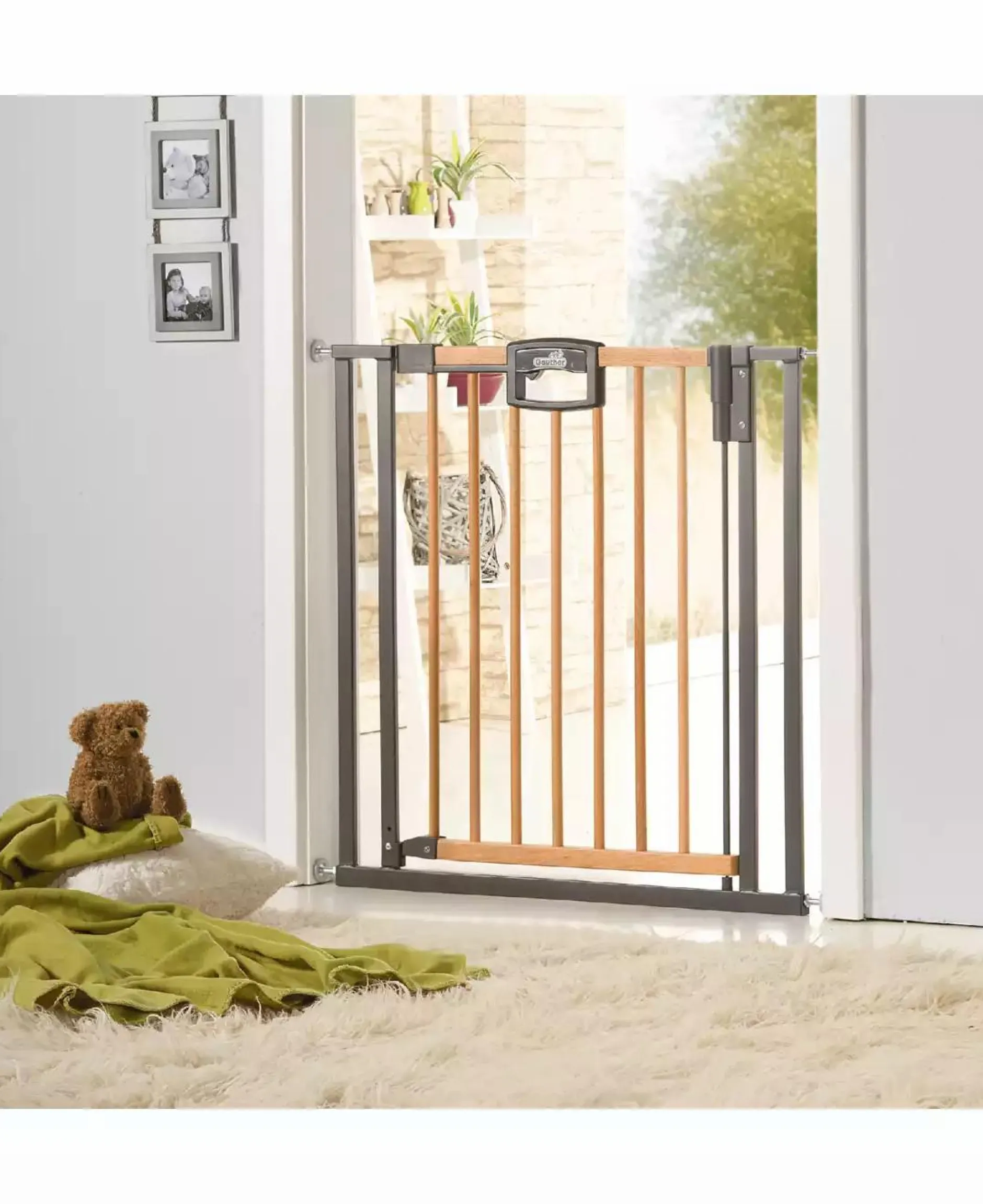 Geuther Türschutzgitter Easylock Wood Plus 68 - 76 cm* Tür- & Treppenschutzgitter