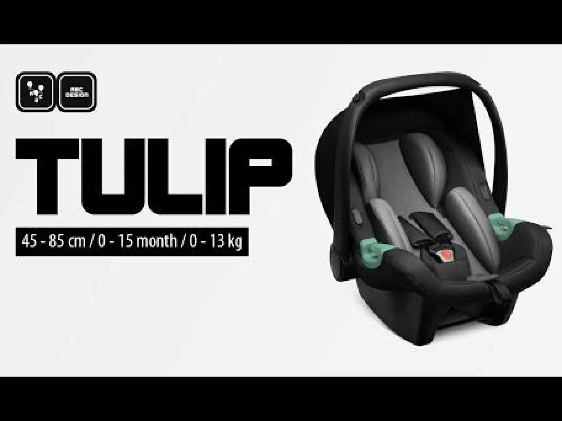 ABC DESIGN Tulip i-Size Black*Kinder Babyschalen 0-13 Kg, Gruppe 0+