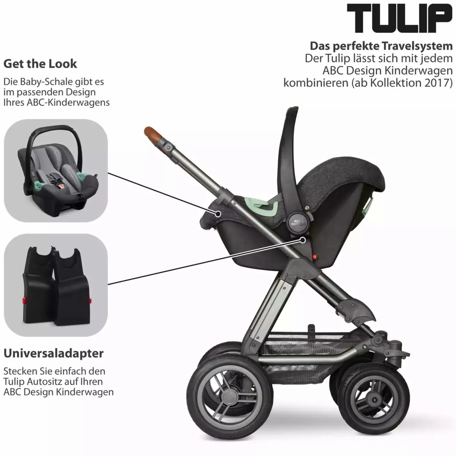ABC DESIGN Tulip Street*Kinder Babyschalen 0-13 Kg, Gruppe 0+