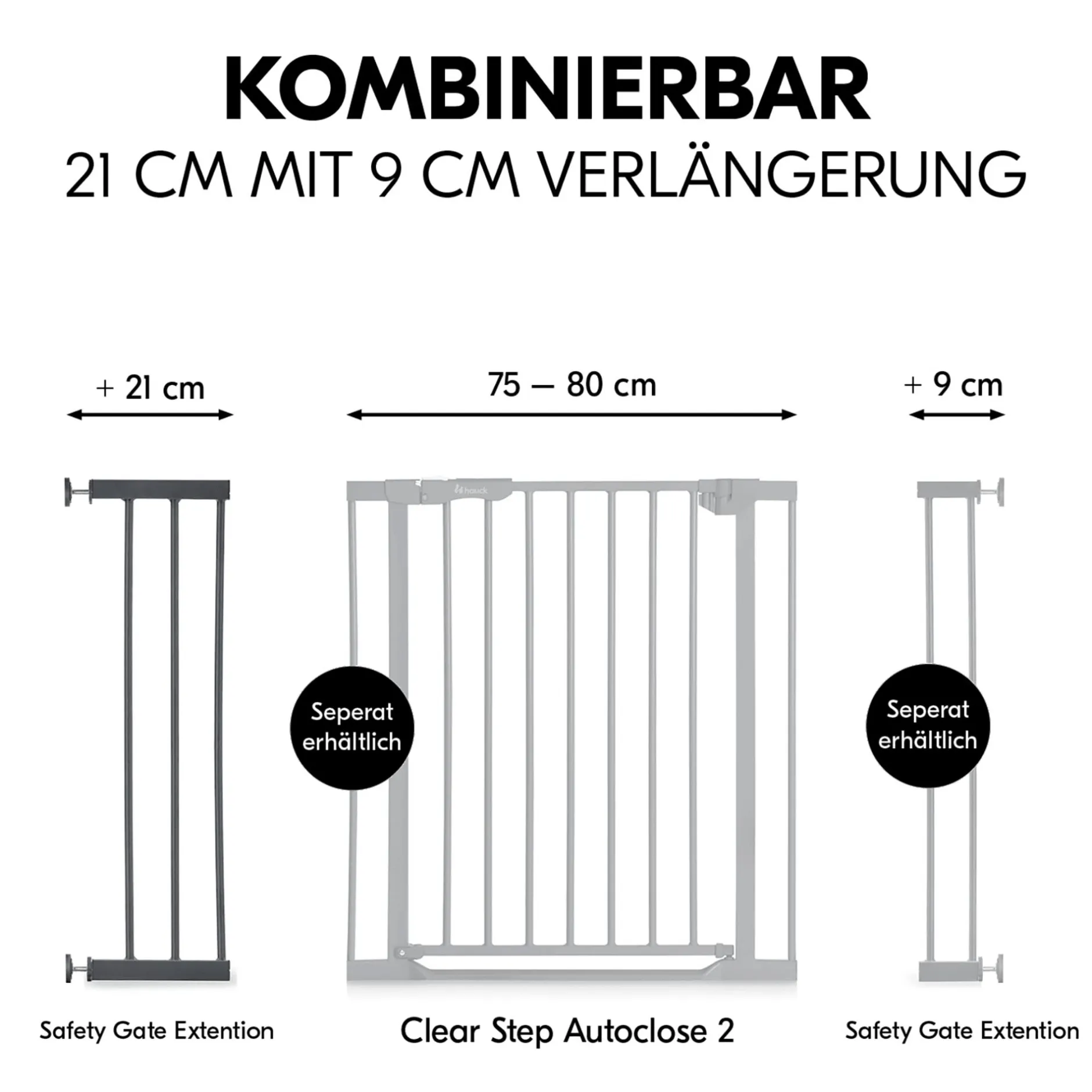 hauck Universal Verlängerung 21 cm für Schutzgitter* Tür- & Treppenschutzgitter