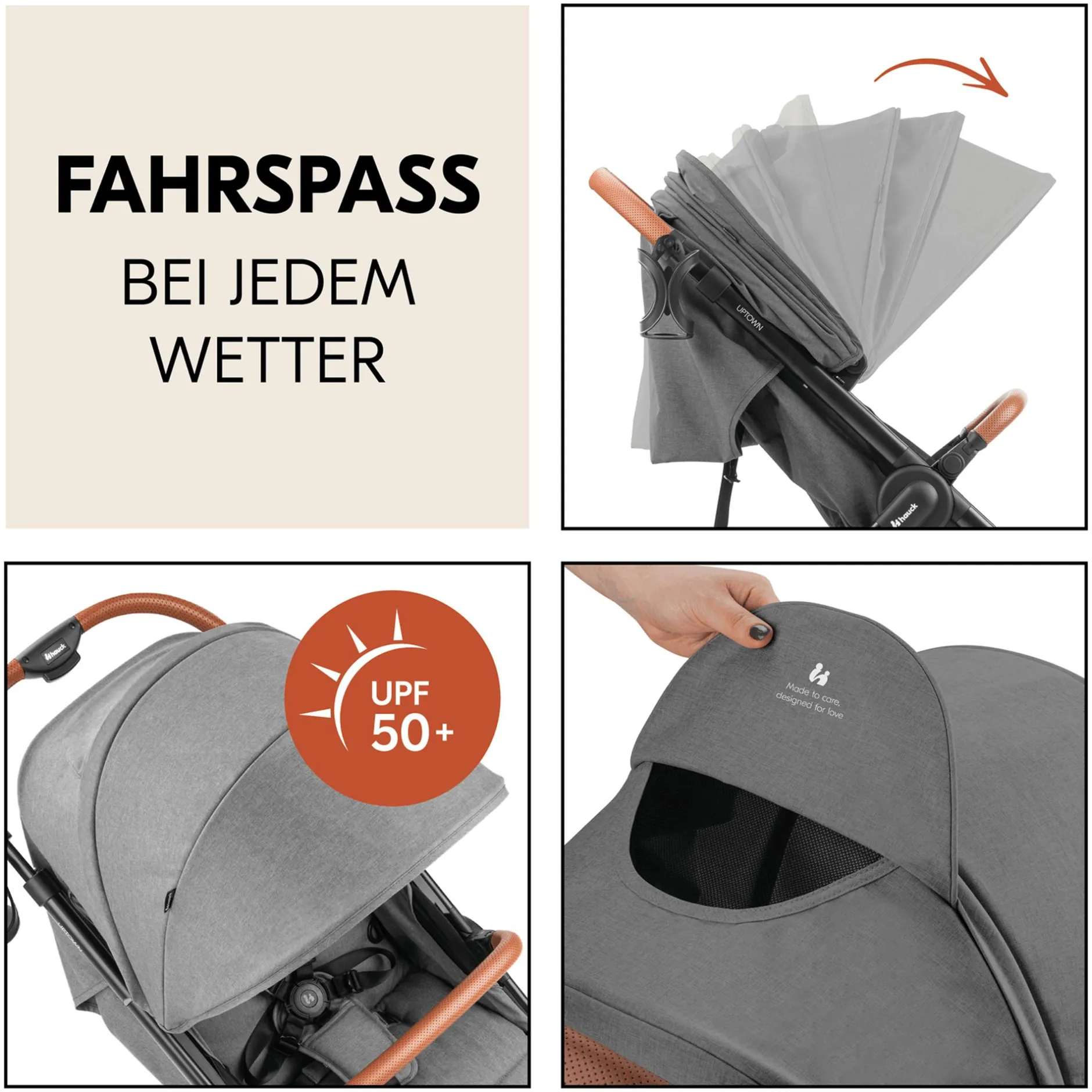 hauck Uptown Black Melange Grey*Kinder Buggys