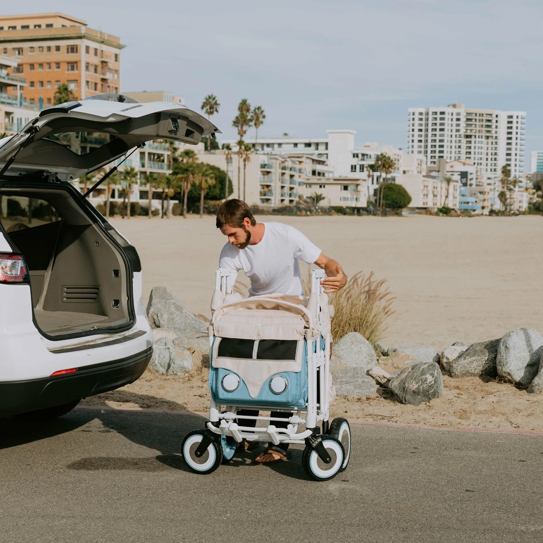 WONDERFOLD VW4 Kindervan Bondi Beach*Kinder Zwillingswagen & Geschwisterwagen
