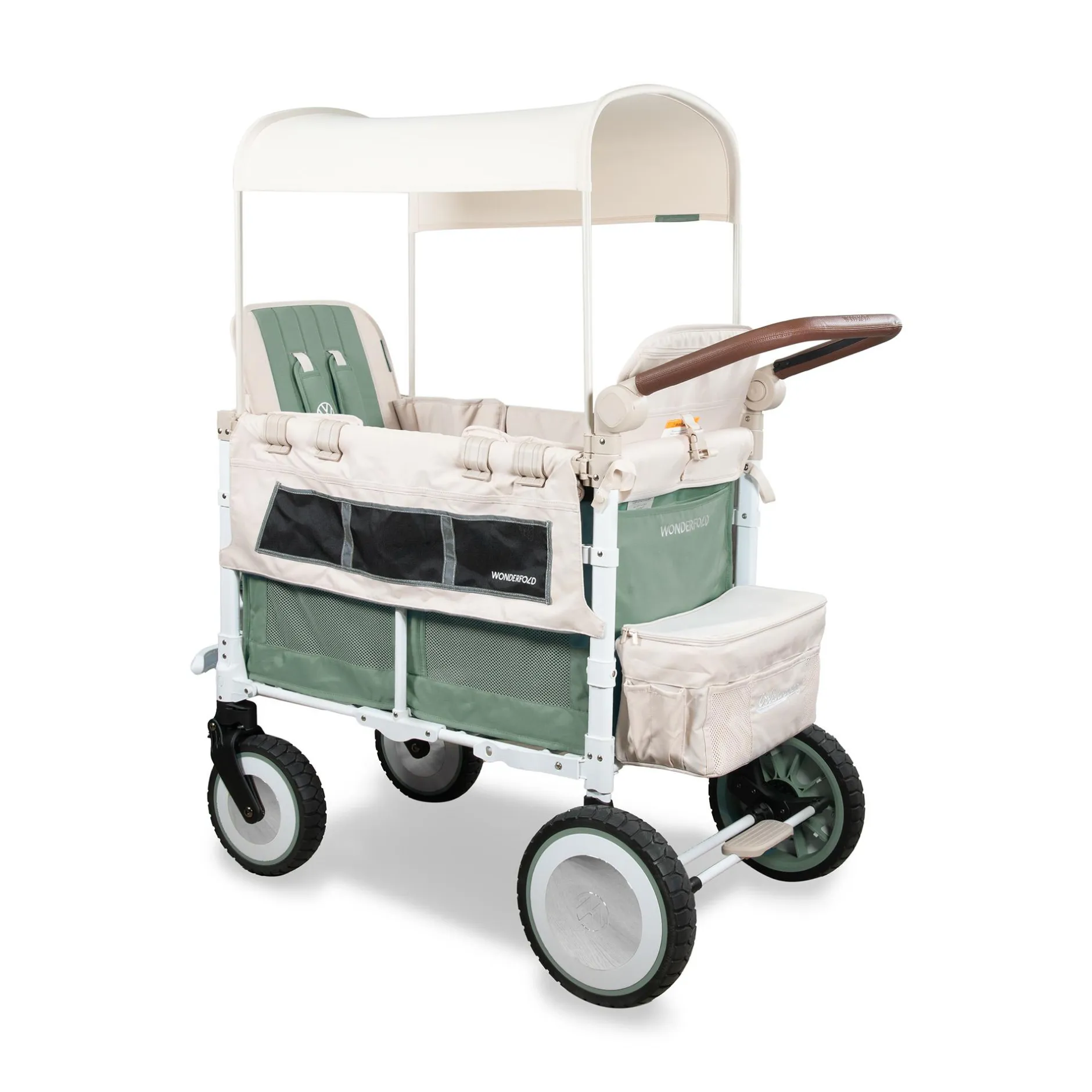 WONDERFOLD VW2 Volkswagen Kinderwagen Sage Green*Kinder Zwillingswagen & Geschwisterwagen