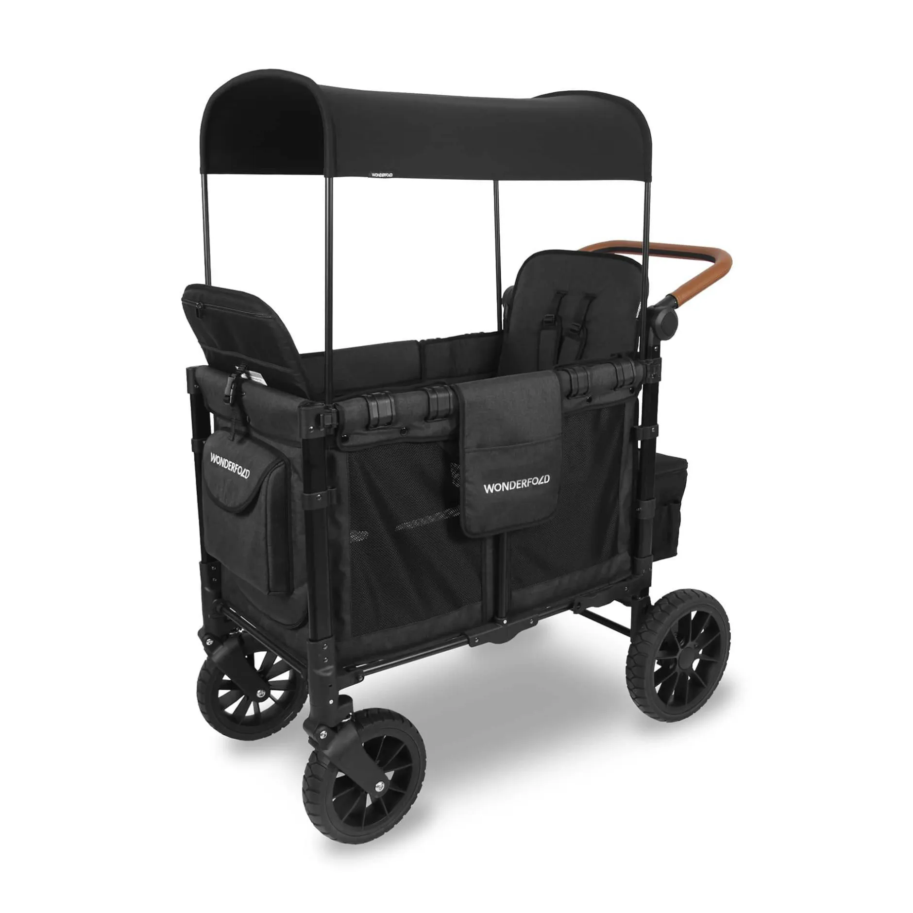 WONDERFOLD W2 Luxe Double Volcano Black*Kinder Zwillingswagen & Geschwisterwagen