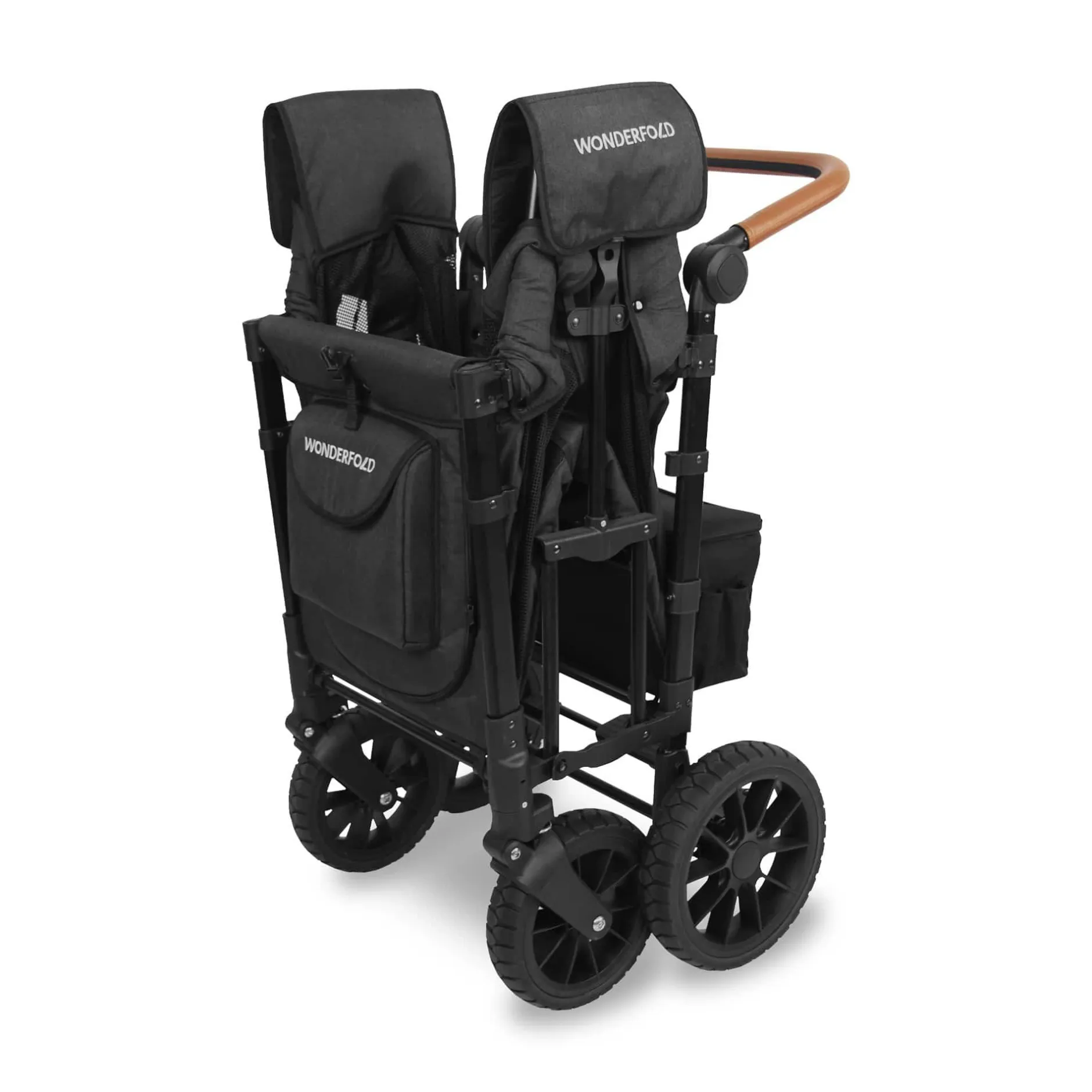WONDERFOLD W2 Luxe Double Volcano Black*Kinder Zwillingswagen & Geschwisterwagen