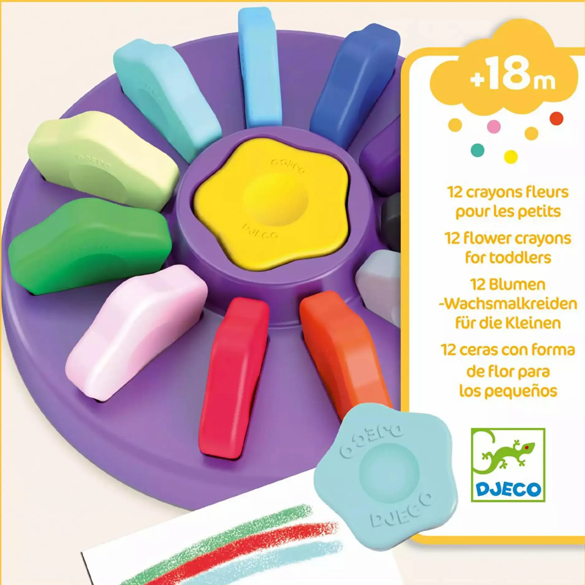 DJECO Wachsmalkreiden Blume*Kinder Malen & Kneten