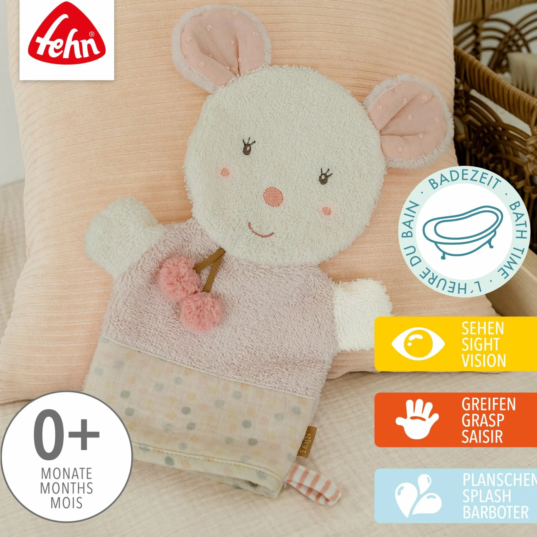 fehn Waschhandschuh Maus* Badetextilien|Badetextilien