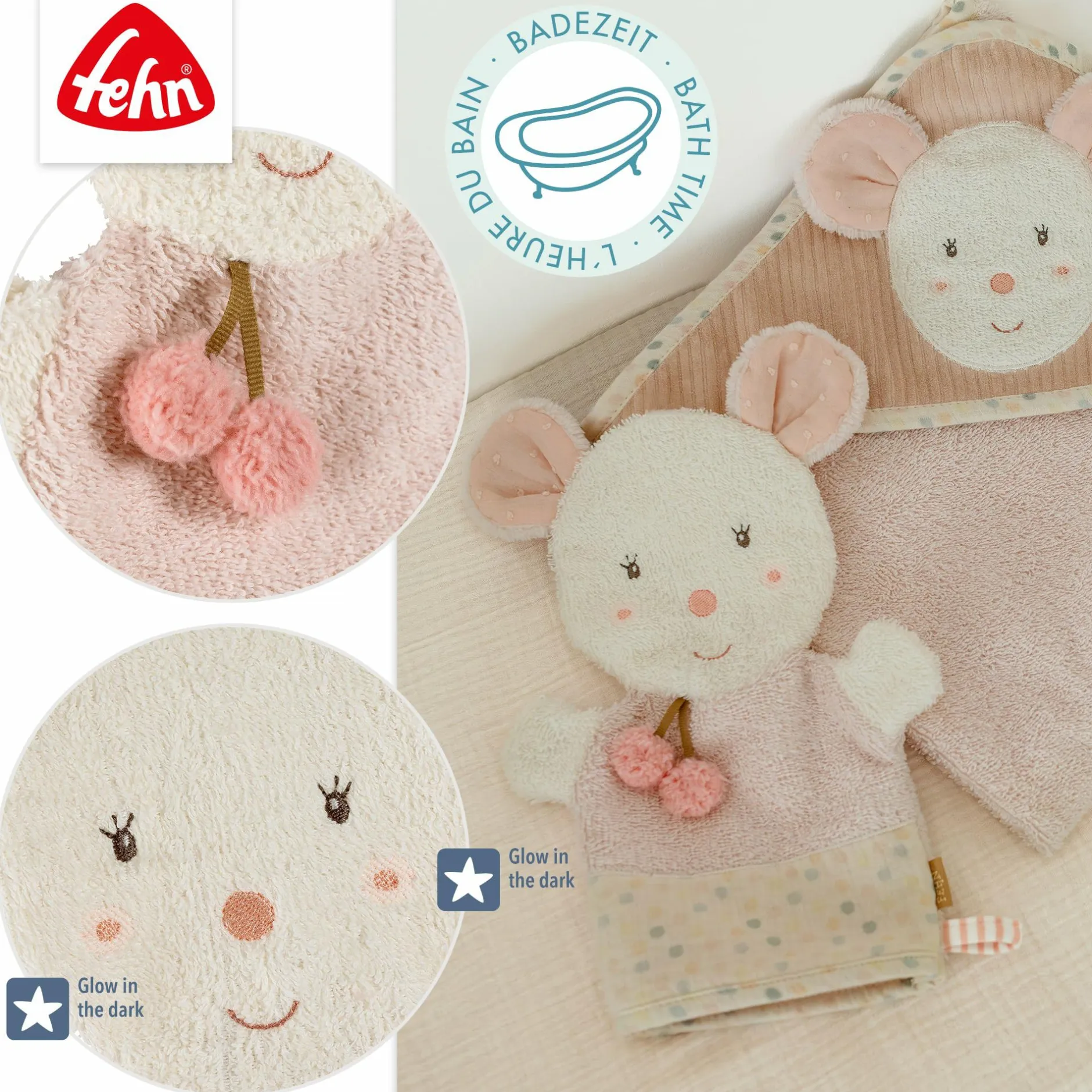 fehn Waschhandschuh Maus* Badetextilien|Badetextilien