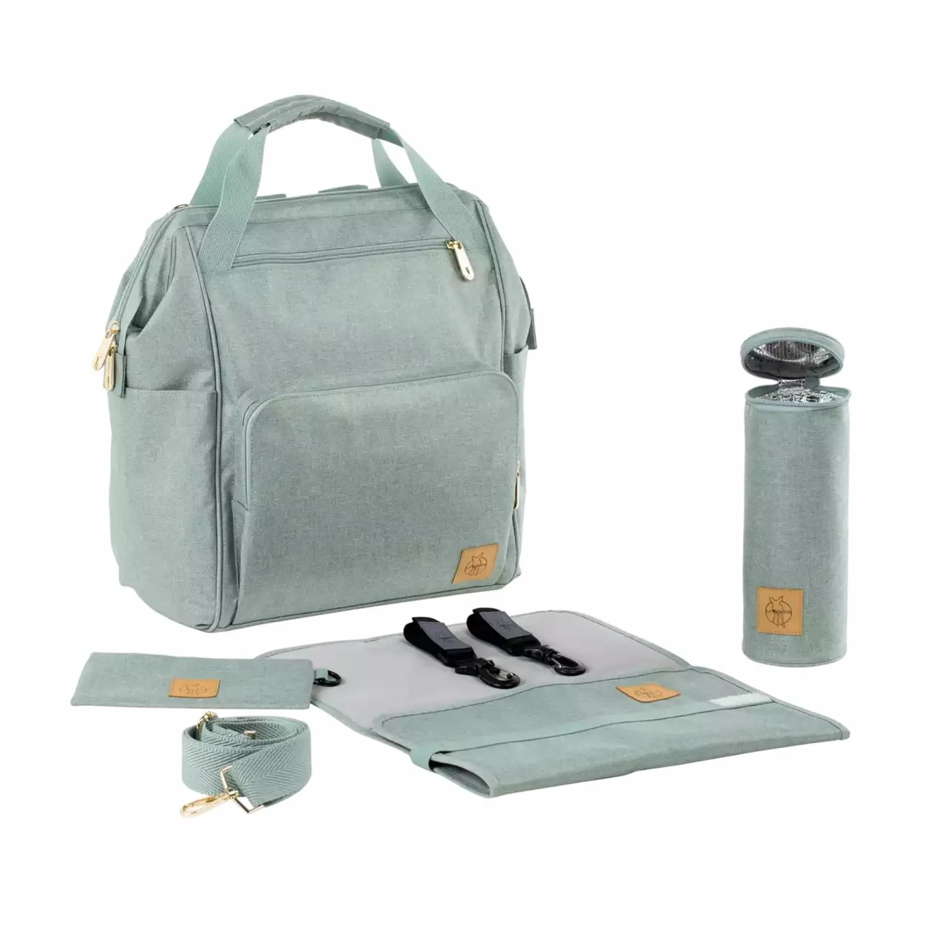 Lu00c4SSIG Wickelrucksack Glam Goldie mint* Wickelrucksäcke
