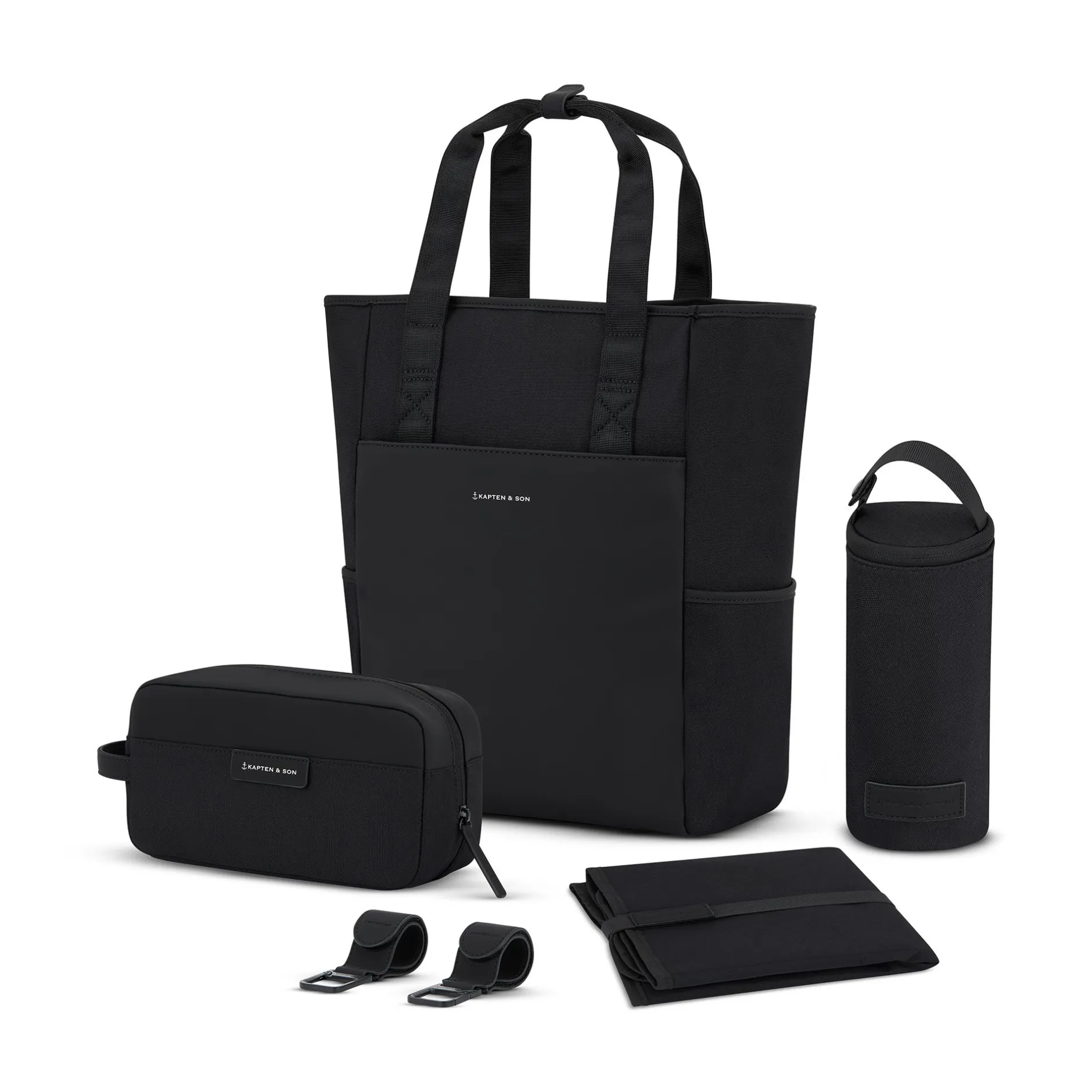 KAPTEN & SON Wickelrucksack Lindby Diaper All Black* Wickelrucksäcke