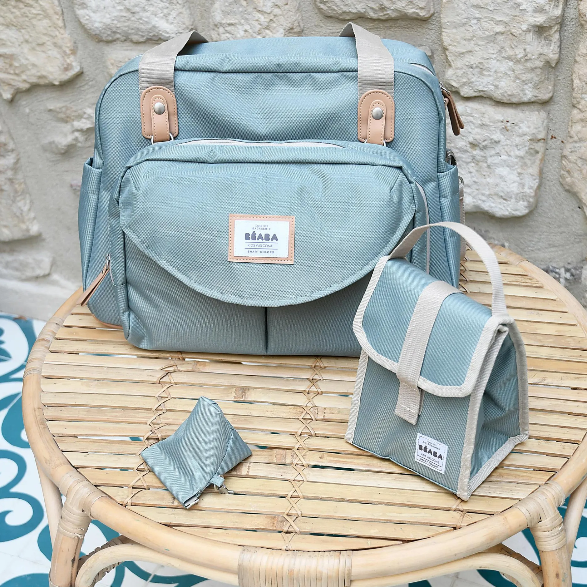 Bu00c8ABA Wickeltasche Geneve II Green Blue* Wickeltaschen